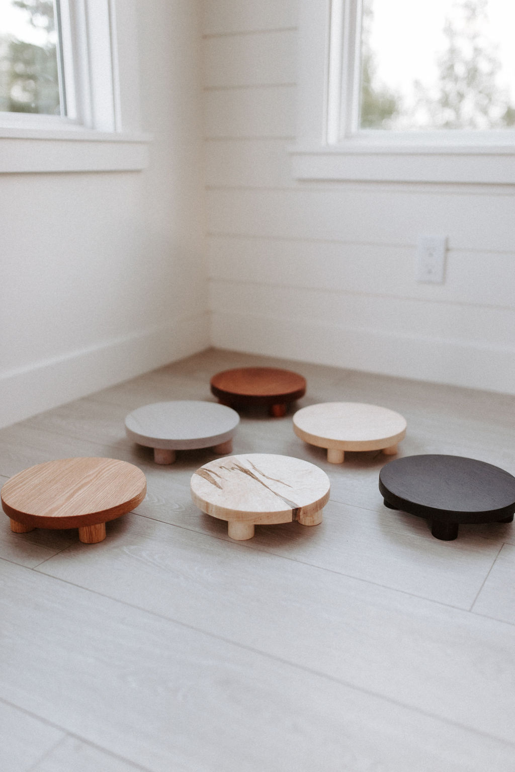 Various wood pedestal risers.